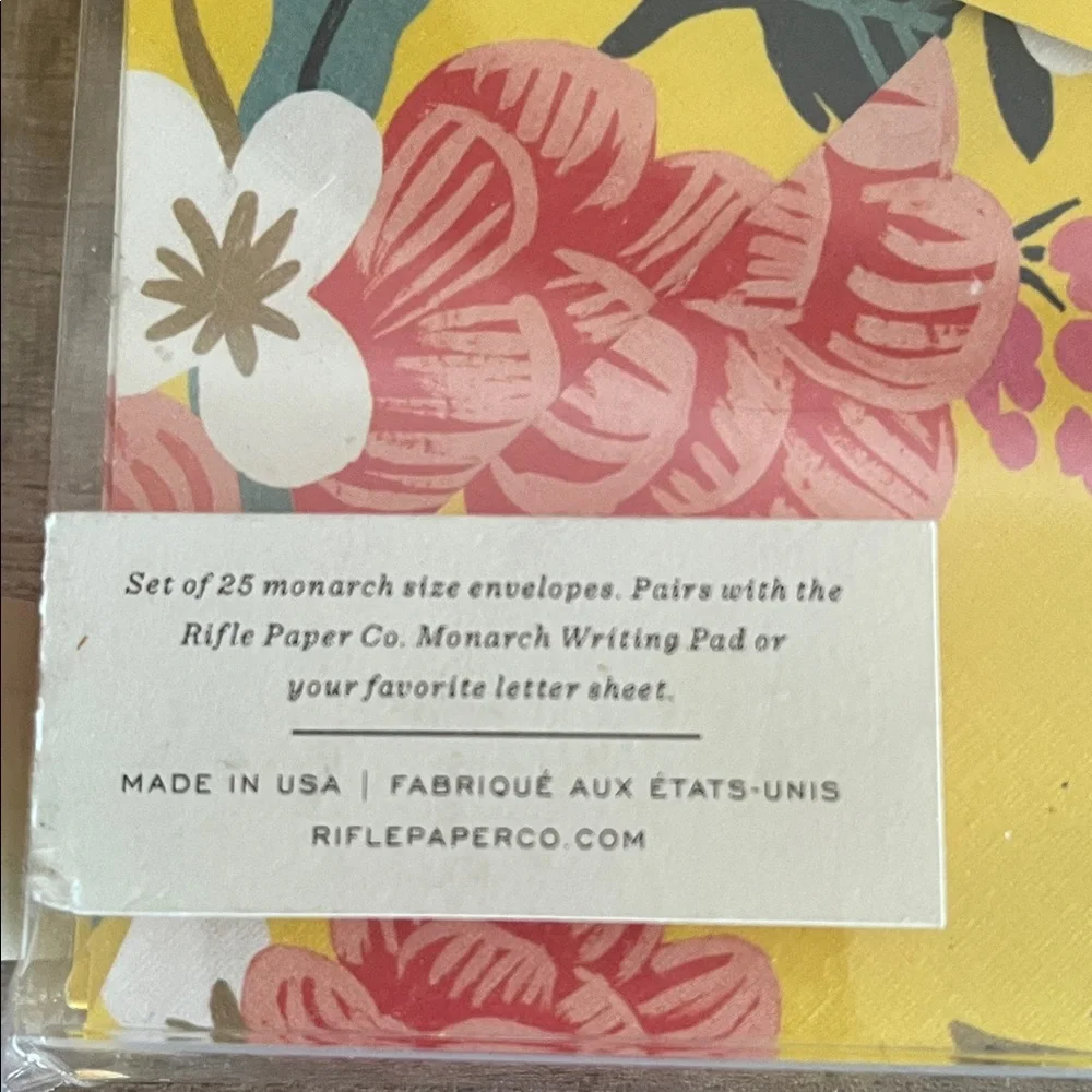 Rifle paper co monarch envelopes 23 floral 4” x 7.5”